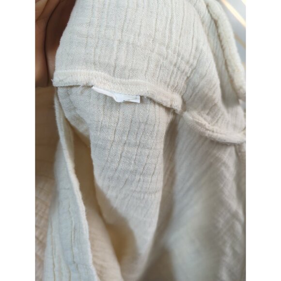 ZARA Women's Lightweight Gauze Button Front Peasant Blouse Cream Beig Size SMALL - Picture 5 of 6